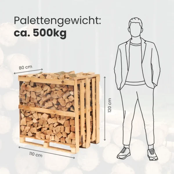 RM PREMIUM Buchen Brennholz | 25cm | kammergetrocknet | auf Palette | 500kg | Kaminholz | 1,6 SRM – Image 6