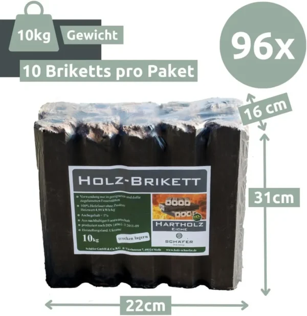 Pini Kay Eichenbriketts 100% ohne Zusätze 960 kg pro Palette von holz4home® – Image 3