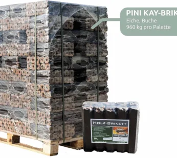 Pini Kay Eichenbriketts 100% ohne Zusätze 960 kg pro Palette von holz4home®