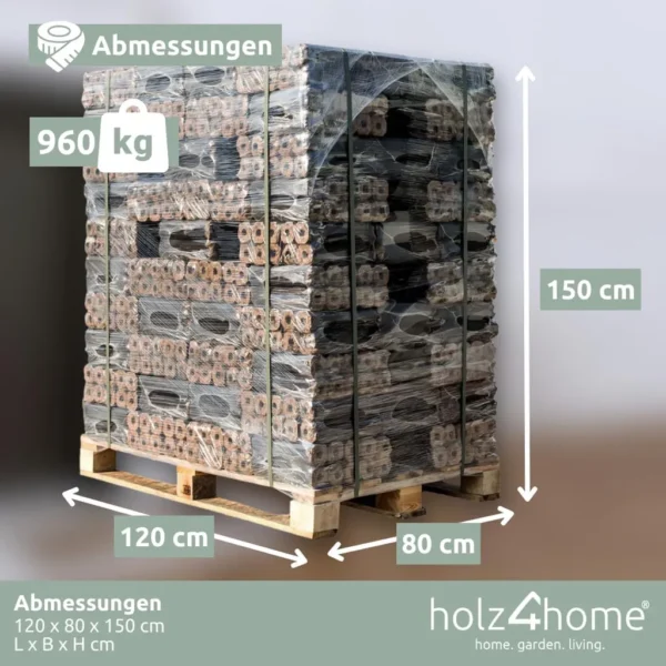 Pini Kay Eichenbriketts 100% ohne Zusätze 960 kg pro Palette von holz4home® – Image 4