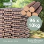 holz4home® Hartholz-Eichenbriketts I Holzbriketts 960 kg auf Palette I Brennholz als Winter Vorrat I Kaminholz Briketts I Ideal für Heizen mit Ofen