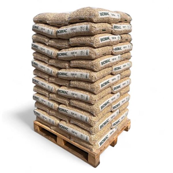 Biomac Holzpellets ENplus A1 – Premium-Palette (65 Säcke à 15 kg)